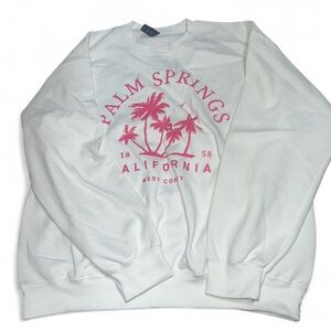 White and pink Palm Springs crewneck sweatshirt Size L